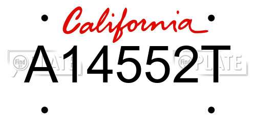 A14552T California License Plate