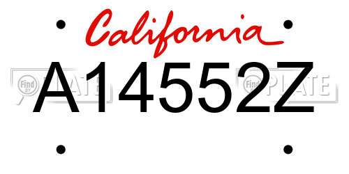A14552Z California License Plate