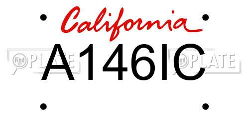 A146IC California License Plate