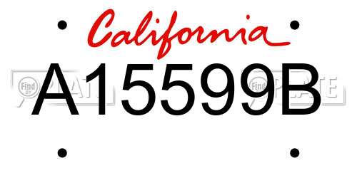 A15599B California License Plate
