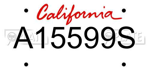 A15599S California License Plate