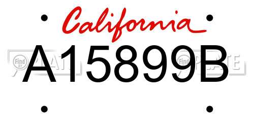 A15899B California License Plate