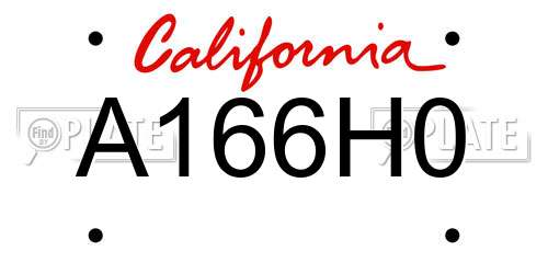 A166H0 California License Plate