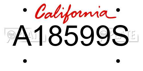 A18599S California License Plate