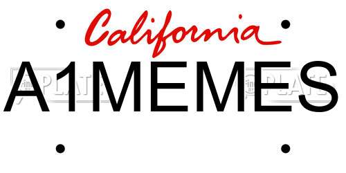 A1MEMES California License Plate