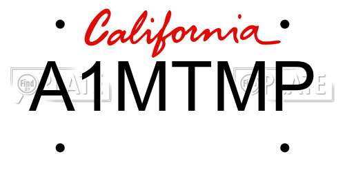 A1MTMP California License Plate