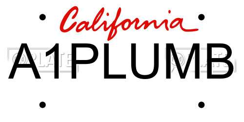 A1PLUMB California License Plate
