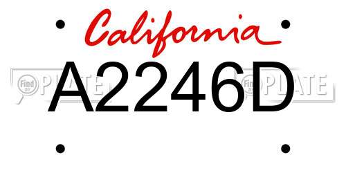 A2246D California License Plate