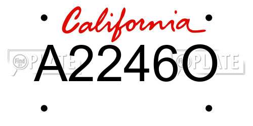 A2246O California License Plate