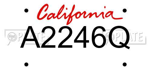 A2246Q California License Plate