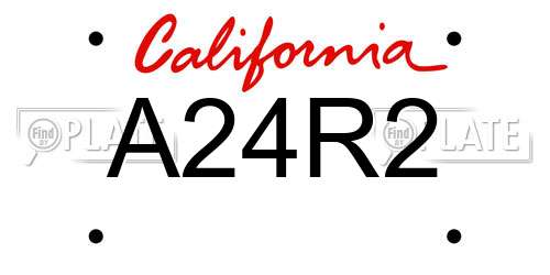 A24R2 California License Plate