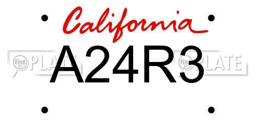 A24R3 California License Plate
