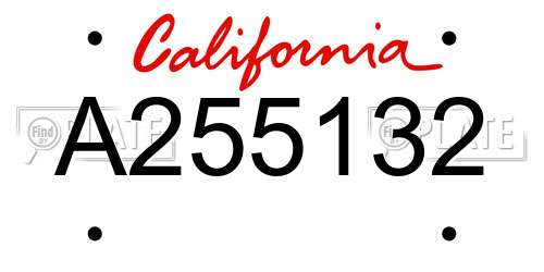 A255132 California License Plate