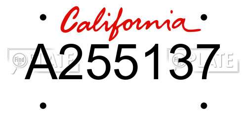 A255137 California License Plate