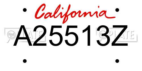 A25513Z California License Plate