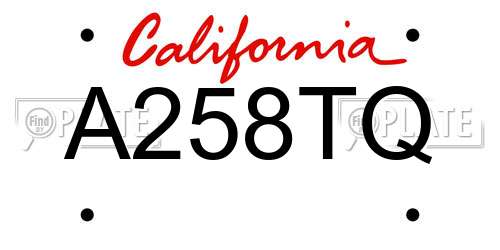 A258TQ California License Plate