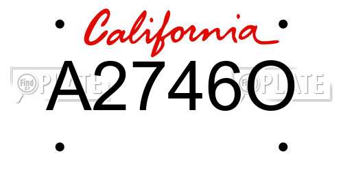 A2746O California License Plate
