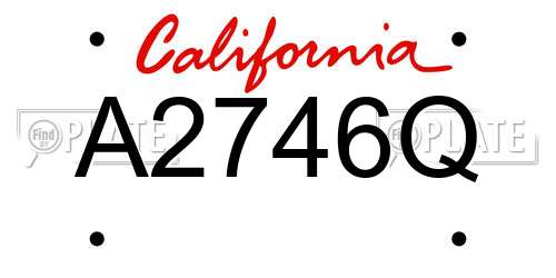 A2746Q California License Plate