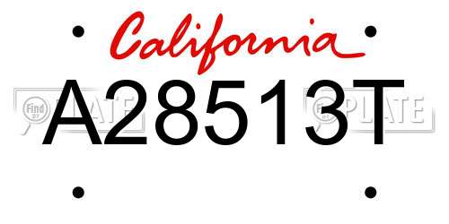A28513T California License Plate