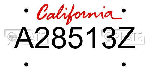 A28513Z California License Plate