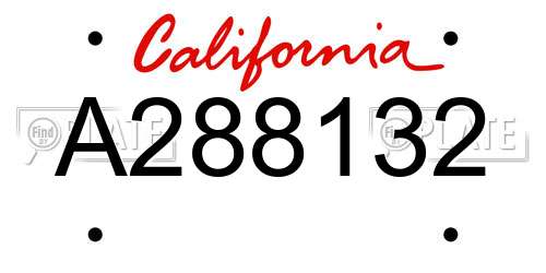 A288132 California License Plate