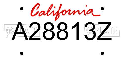 A28813Z California License Plate