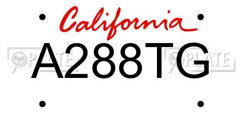 A288TG California License Plate