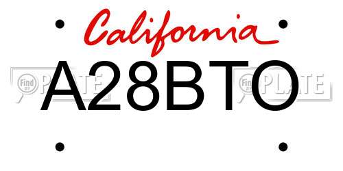 A28BTO California License Plate