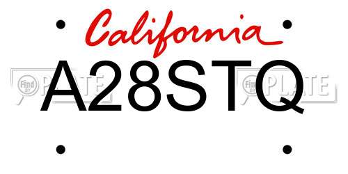 A28STQ California License Plate