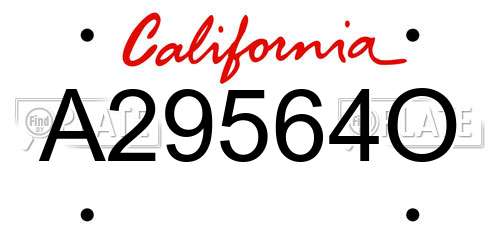 A29564O California License Plate