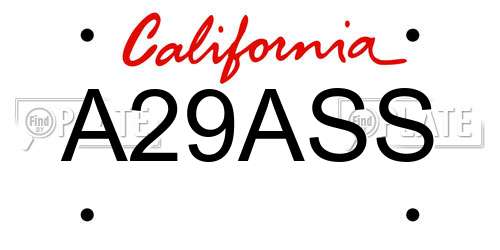 A29ASS California License Plate