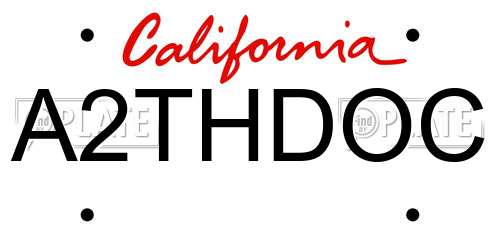 A2THDOC California License Plate