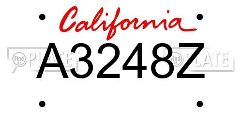 A3248Z California License Plate