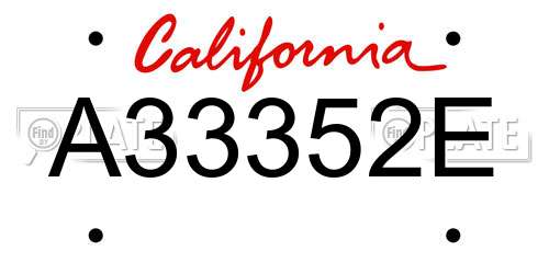 A33352E California License Plate