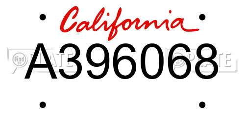 A396068 California License Plate