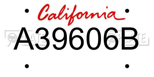 A39606B California License Plate