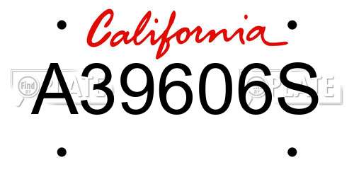 A39606S California License Plate