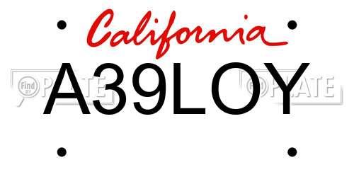 A39LOY California License Plate