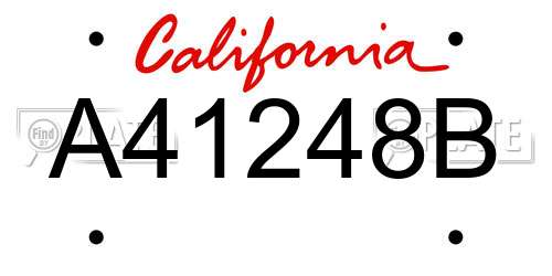 A41248B California License Plate
