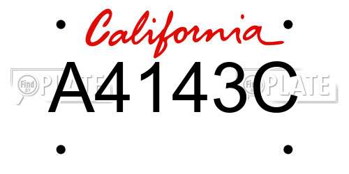 A4143C California License Plate