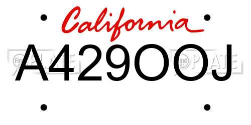 A429OOJ California License Plate