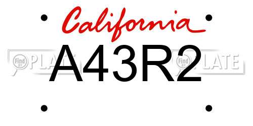 A43R2 California License Plate