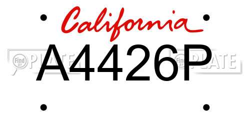 A4426P California License Plate