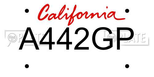 A442GP California License Plate