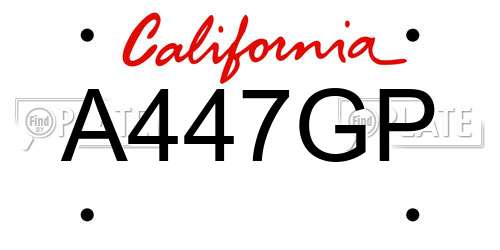 A447GP California License Plate