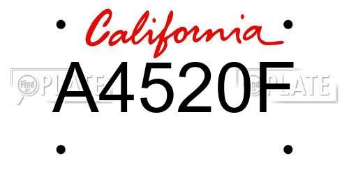 A4520F California License Plate