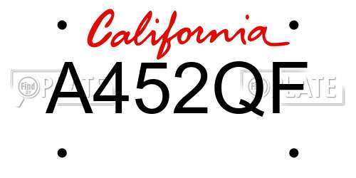 A452QF California License Plate