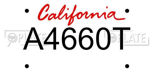 A4660T California License Plate