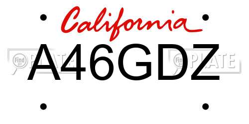 A46GDZ California License Plate