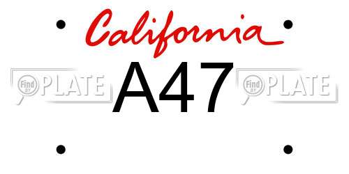 A47 California License Plate